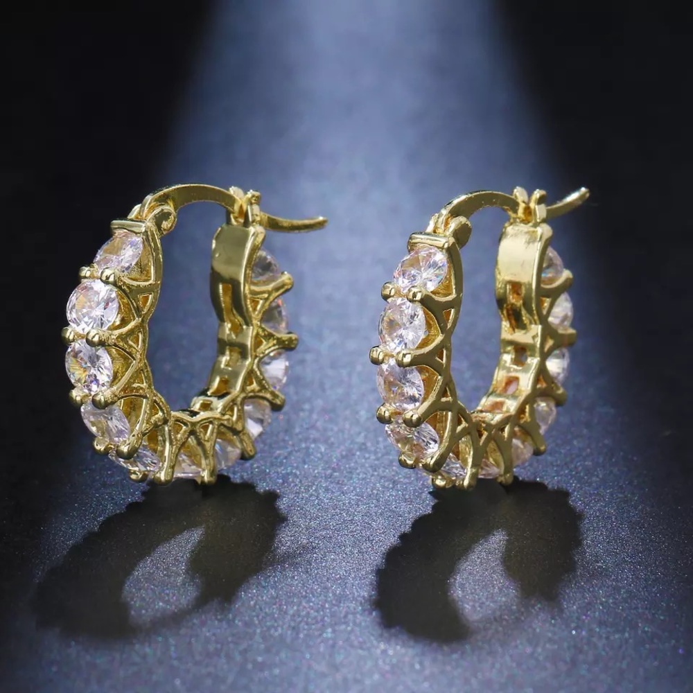 Fashion Cubic Zirconia Women Hoop Earrings